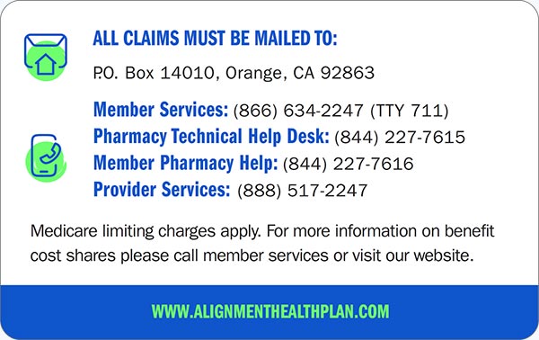 Alignment Health Plan PPO ID Back