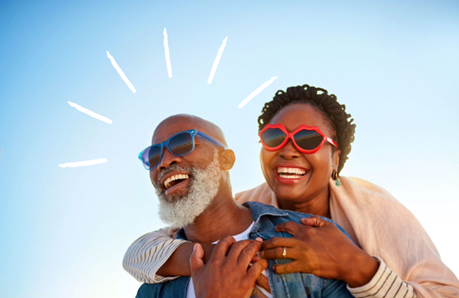 Happy elderly couple