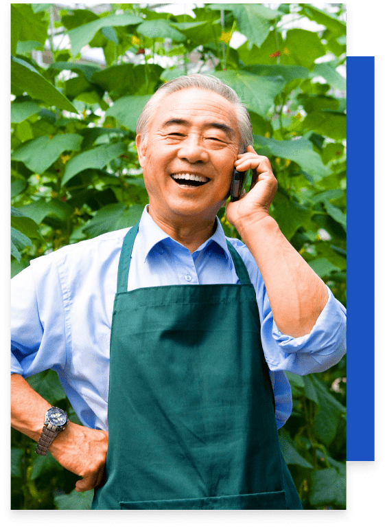 elderly gentleman on his cellphone